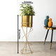 On-Trend Abstract Gold Planter - Modern Metal Planter - Big
