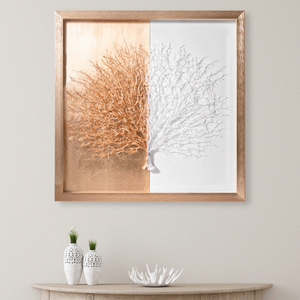 The White and Gold Tree of Life Shadow Box Wall Decoration Piece