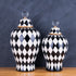 The London Checker Board Ceramic Decorative Vase - Set of 2